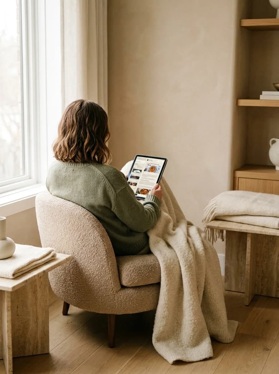 A quiet reading moment in an armchair by the window