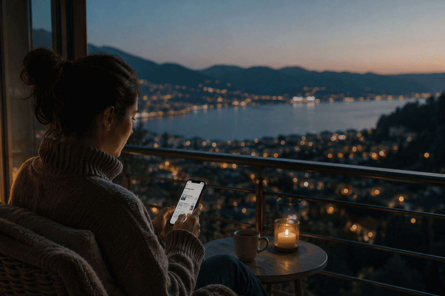 Readers, a café, a stand