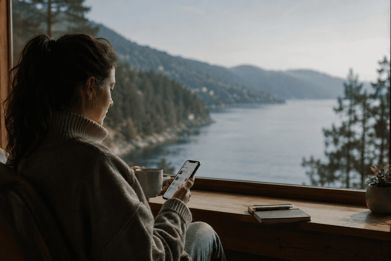 A calm morning by the window, reading on Paperstand